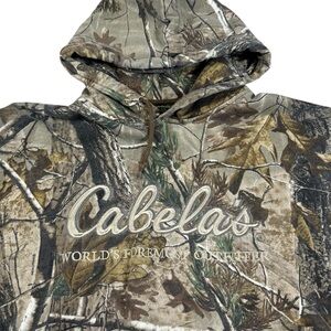SOLD***Vintage Y2k Cabela’s Seclusion Camo Hoodie Pullover Spellout Hunting